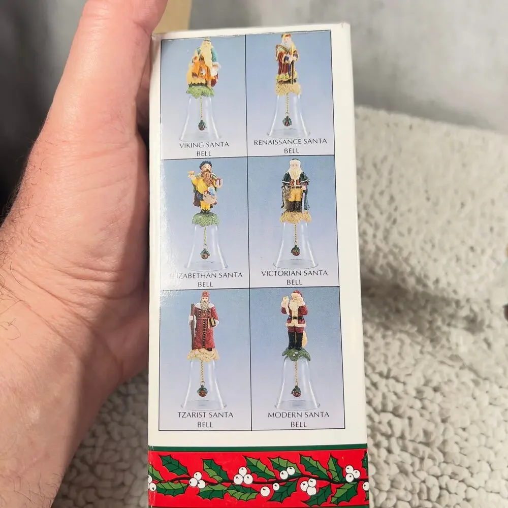 Novelino Christmas Through The Ages Glass Bell Resin Topper 1992 Tzarist Santa